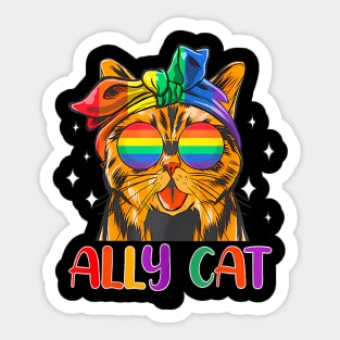 Ally Cat LGBT Awareness Pride Month Sticker